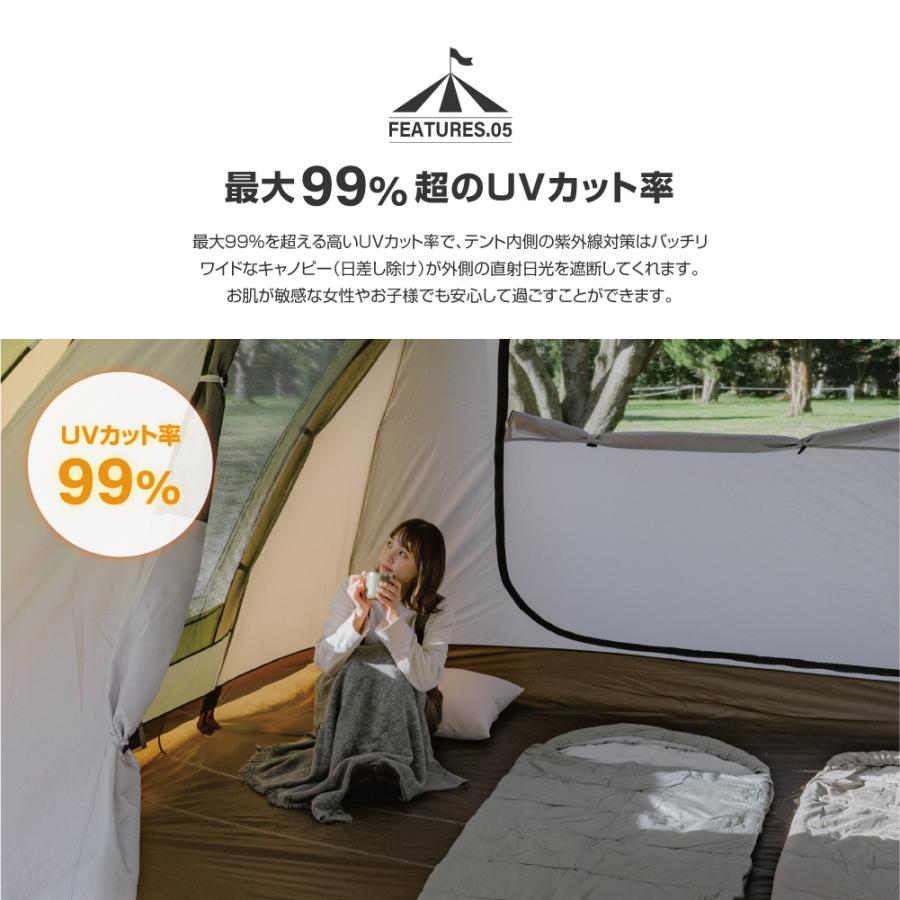大型 ツールームテント アウトドア 4-8人用 インナーテント 簡単設営