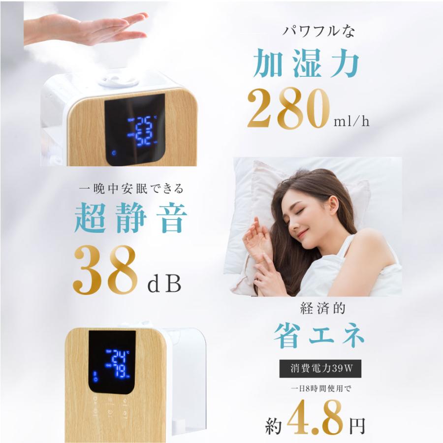 加湿器 ハイブリッド 大容量 超音波 加熱式 卓上加湿器 4.5L 加湿機