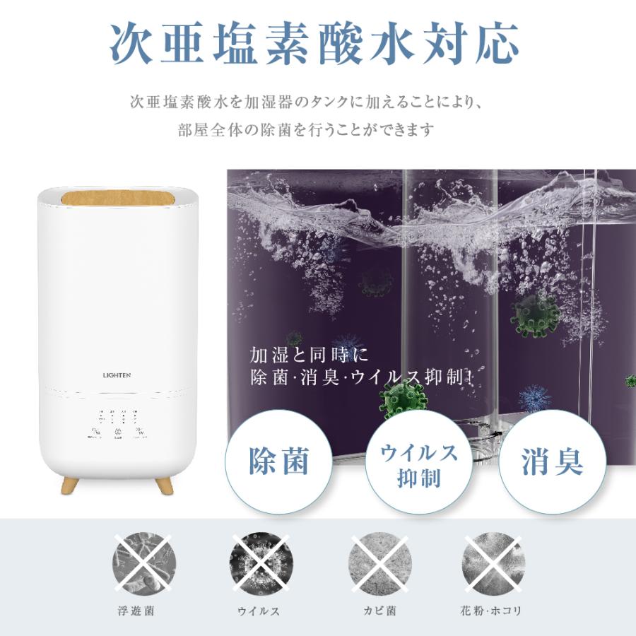 卓上 ハイブリッド加湿器 加熱式 超音波 UVライト 除菌 大容量4L 上部