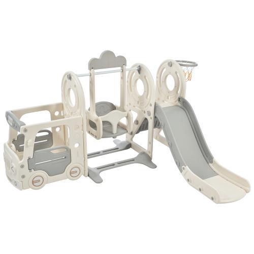 バス滑り台 すべり台 ブランコ スイング 大型遊具 すべりだい スライダー 室内 遊具 キッズ キッズパーク 子供 バスケットゴール 子供 誕生日プレゼント 子供