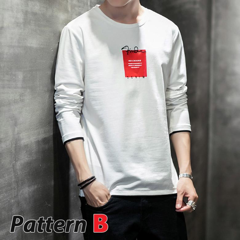 ロンt Tシャツ メンズ シャツ 長袖ｔシャツ インナー 重ね着 カジュアル パジャマ ルームウェア アメカジ ストリート M Lt0005 M Lt0005 Mowmow G 通販 Yahoo ショッピング