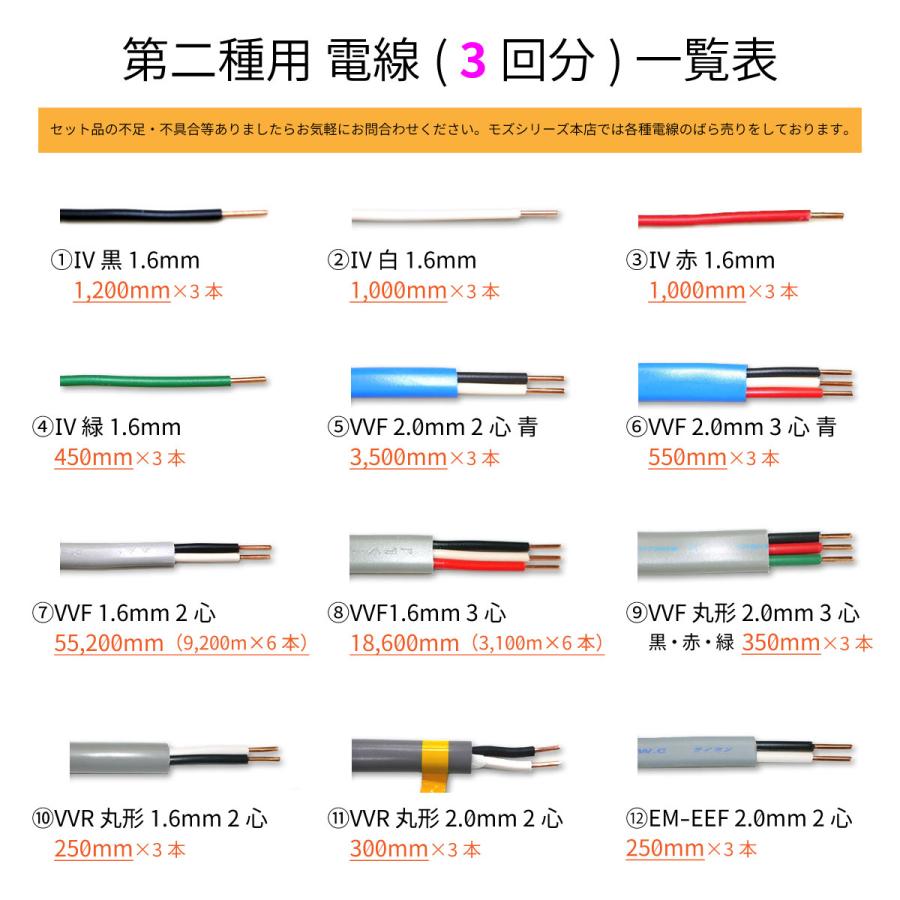 電気工事士 2種 実技  技能試験セット 2024年 動画解説付 電線3回分と器具セット モズシリーズ プレミアム 電線器具３の１セット 令和6年｜mozuseries2｜06