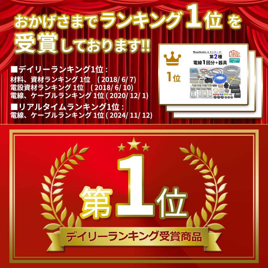 使い方解説動画付き　第二種電気工事士　ケーブル&amp;器具セット　モズシリーズ 第二種電気工事士 動画解説つき 電線1回分と器具のセット 2025
