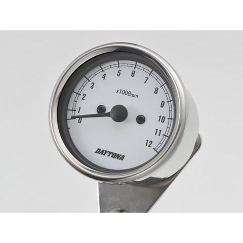 デイトナ 機械式タコメーター Φ60 (12000rpm) ステンレスボディ/ホワイトパネル (15642) | DAYTONA（バイク用品） | 01