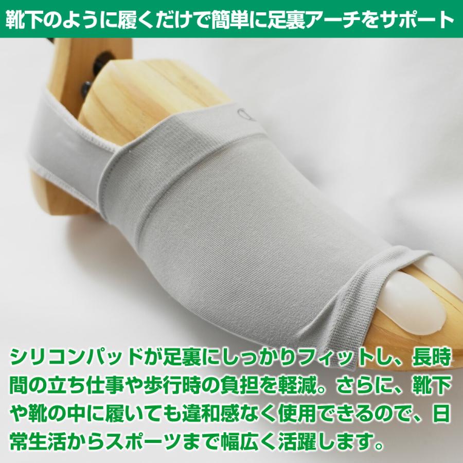 足裏サポーター 扁平足サポーター かかとあり 2個セット 足底筋膜炎 アーチサポーター グレー 両足用 |  | 05