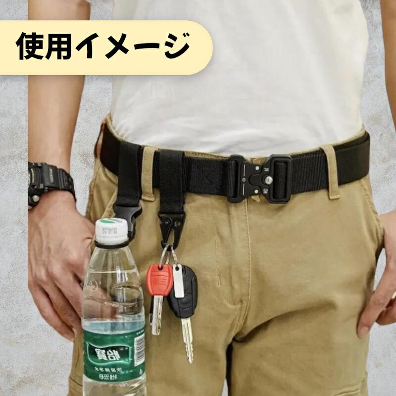 P10 カラビナ ベルトフック タクティカル 多機能 アウトドア 2個セット ナイロンベルト ブラック MOLLE 対応 登山 バックパック サバゲー バッグ |  | 02