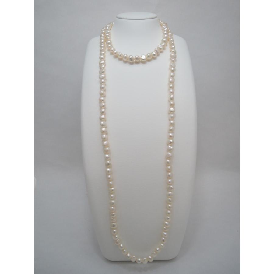 全品ギフト包装】≪ ぷっくり ≫ 淡水バロックパールロングネックレス
