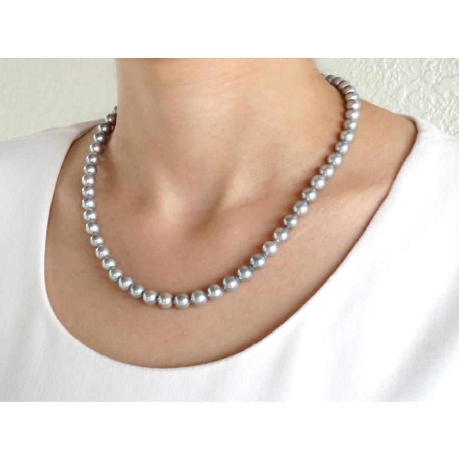 アコヤ真珠（グレー処理）ネックレスセット : 三重県真珠加工販売協同