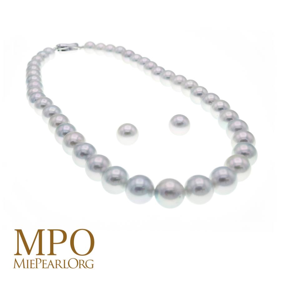 アコヤ真珠ナチュラルブルーネックレスセット 約9.0-9.5mm 約9.0  