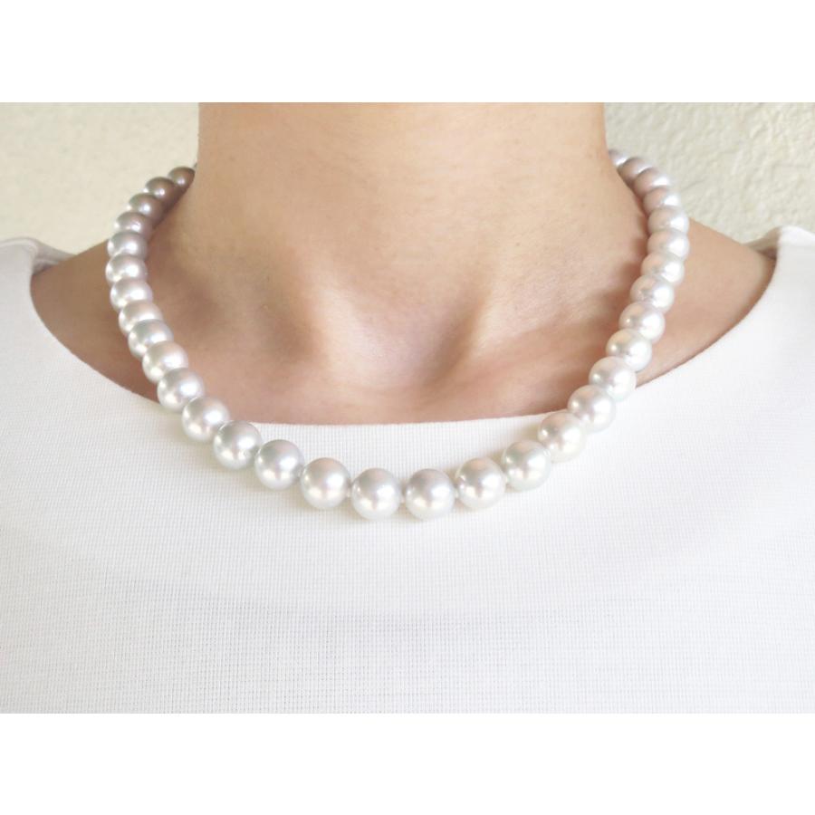 アコヤ真珠ナチュラルブルーネックレスセット 約9.0-9.5mm 約9.0  