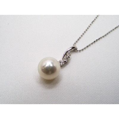 アコヤ真珠ペンダントネックレス D-0.10ct(チェーン付き アコヤ真珠ペンダントネックレス D-0.10ct(チェーン付き