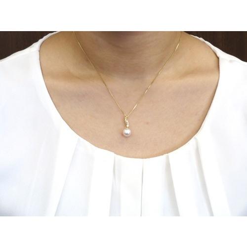 アコヤ真珠ペンダントネックレス D-0.10ct(チェーン付き アコヤ真珠ペンダントネックレス D-0.10ct(チェーン付き
