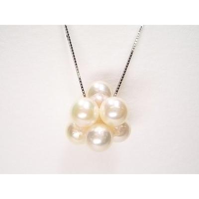 あこや真珠ペンダントネックレス 7.5mm シルバー 41cm ピンクホワイト 