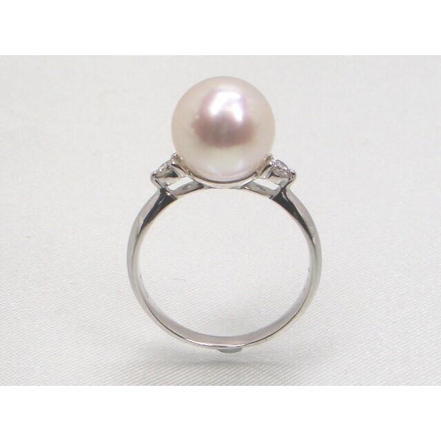 103240円 購入 Pt 花珠真珠アコヤ真珠ダイヤ入りリング 指輪 ダイヤ0.15ｃｔ