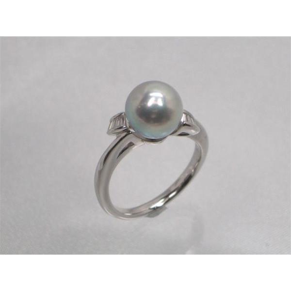 Pearl Pt最高級真多麻アコヤ真珠ダイヤ入りリング ダイヤ0.14ct 