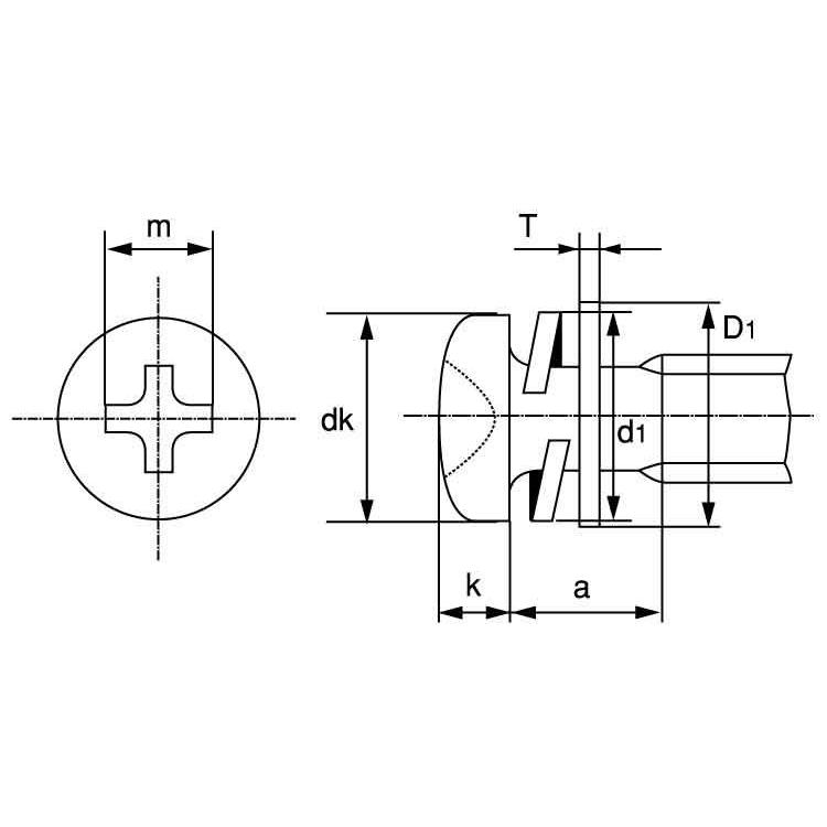 ＢＳ（＋）ナベＰ＝３　表面処理(ニッケル鍍金（装飾）　材質(黄銅)　規格(4X12)　入数(1000)