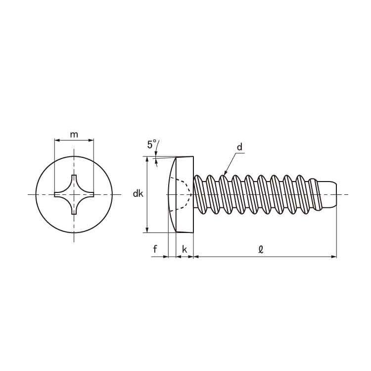 （＋）Ｂ０バインド　表面処理(BC（六価黒クロメート）)　規格(2X6)　入数(7000)