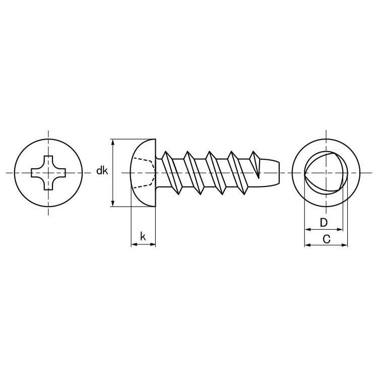 ＸＭ７（＋）Ｐタイプ　ナベ　材質(ステンレス)　規格(2X6)　入数(7000)