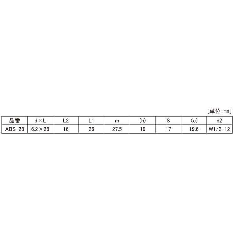 アシバツナギ（Ｗナシ 表面処理(ユニクロ（六価-光沢クロメート）  規格(ABS-28) 入数(50)  - 1
