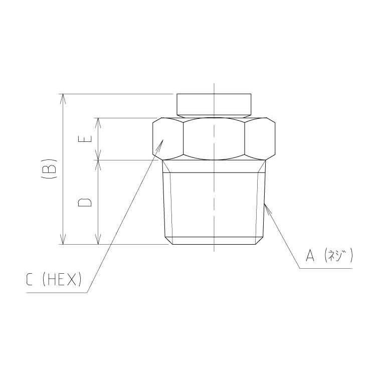 ＢＳ　リリーフニップル　表面処理(ニッケル鍍金（装飾）　規格(3　8PT)　材質(黄銅)　入数(100)