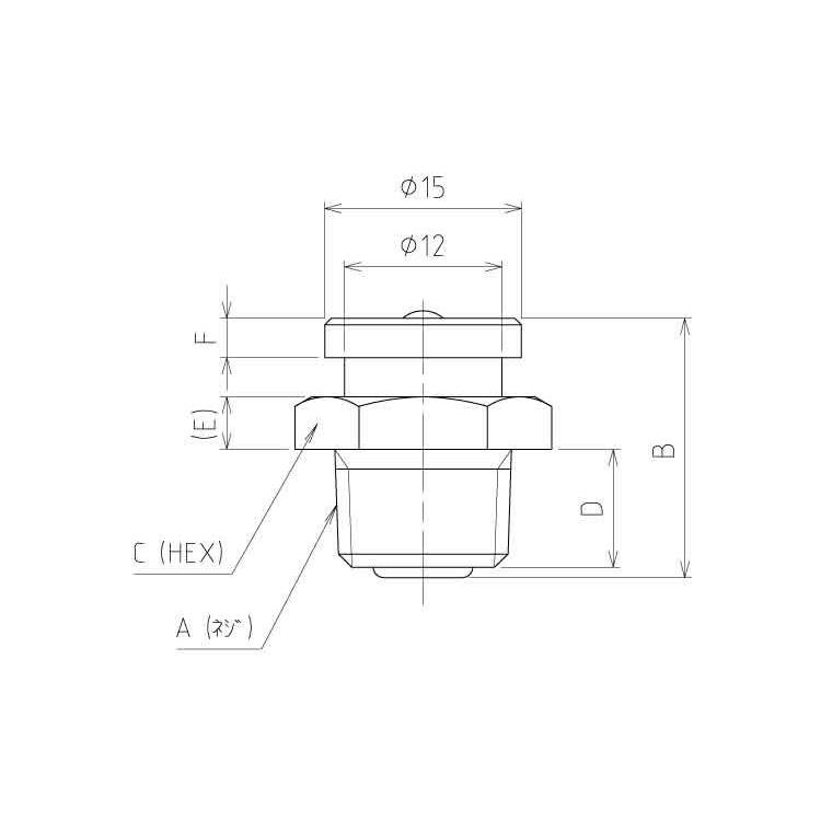 ボタンヘッドニップル　材質(ＳＵＳ３０３)　規格(1　4PT)　入数(100)