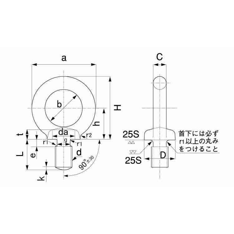 買い上げで送料無料 Ｓ４５Ｃ（Ｎ）アイＢＴ（シズカ 材質(Ｓ４５Ｃ) 規格(M48(L=70) 入数(1) 【アイボルト（静香産業製）シリーズ】