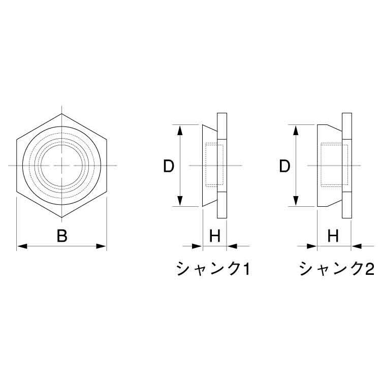 クリンチング　フラッシュN　材質(ステンレス)　規格(PKS-M3-2)　入数(5000)