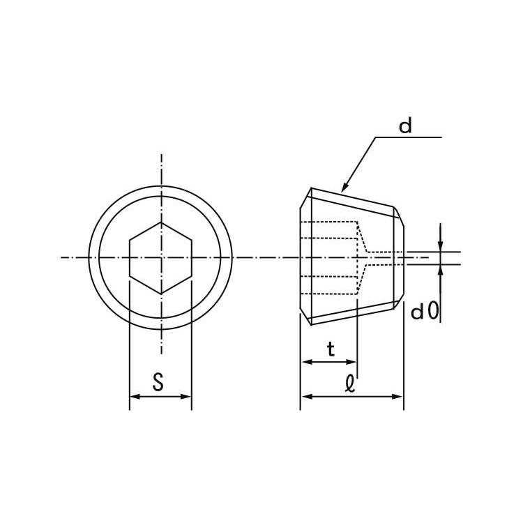 Ｓ４５Ｃ　オリフィスプラグ　規格(P10806)　入数(500)