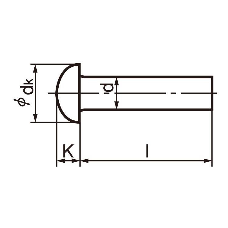 ＳＵＳ３１６Ｌ　マルリベット　材質(ＳＵＳ３１６Ｌ)　規格(3X25)　入数(1000)