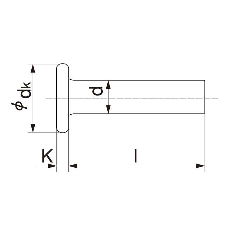 ＳＵＳ３１６Ｌウスヒラリベット　材質(ＳＵＳ３１６Ｌ)　規格(5X16)　入数(500)