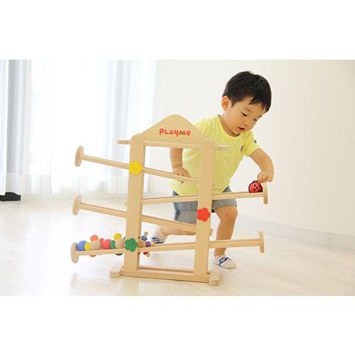 プレイミー フラワーガーデン 知育玩具 木のおもちゃ スロープ 出産