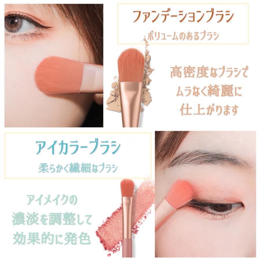 メイクブラシ セット 8本 ケース付 ポーチ ファンデーション アイ