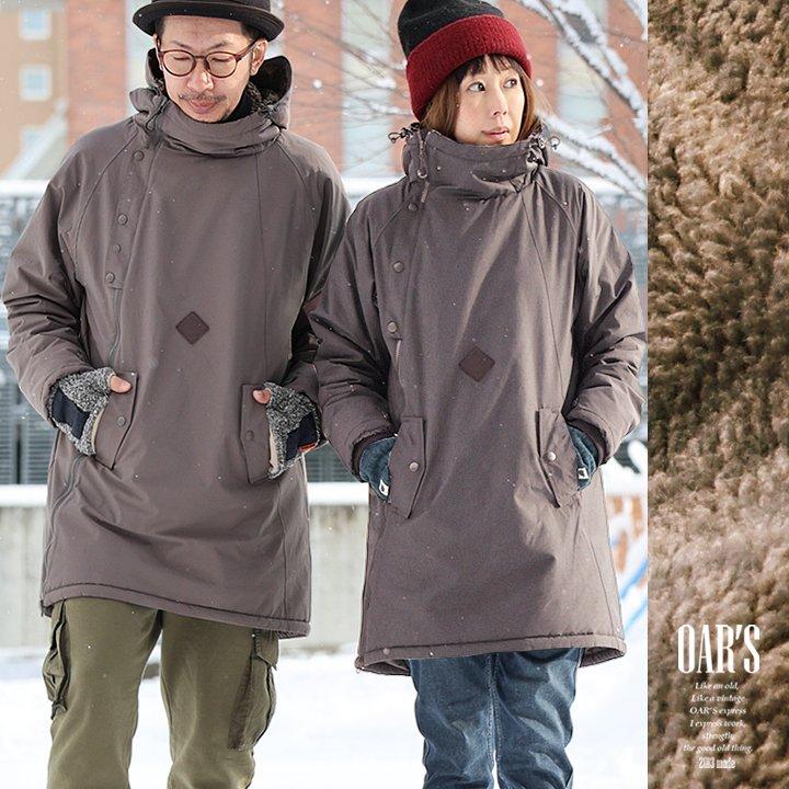 PATY コート 裏ボア メンズ 斜めジップ Wジップ 軽量 撥水 防風 袖リブ