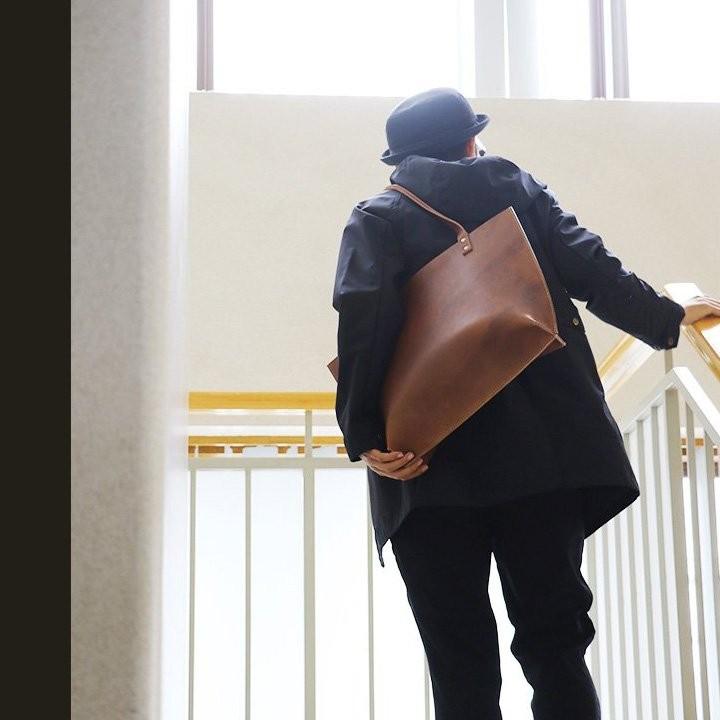 トートバッグ 鞄 カバン バッグ BAG レザー 革 本革 ビジネス 手縫い ハンドメイド メンズ   Brown Brown｜mr-lunberjack｜05