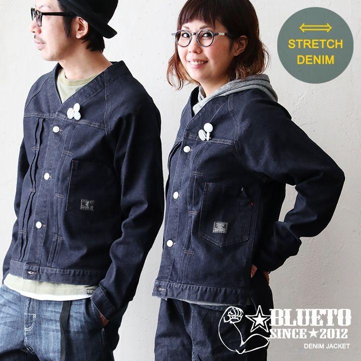 Gジャン ノーカラー ジャケット デニム ストレッチ 伸縮 繊維 バッジ ブルート Blueto 春 夏 メンズ R Mr Lumberjack 通販 Yahoo ショッピング