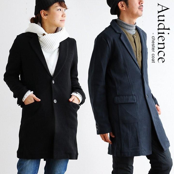 Audience チェスターコート ロングコート ロング丈 長袖 コットン 裏ボーダー キレカジ カジュアル レディース メンズ ブラック R Mr Lumberjack 通販 Yahoo ショッピング