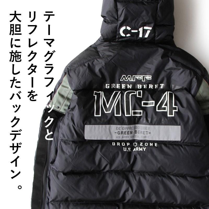 AVIREX ダウンジャケット スリーブジップ ロゴ プリント 長袖  