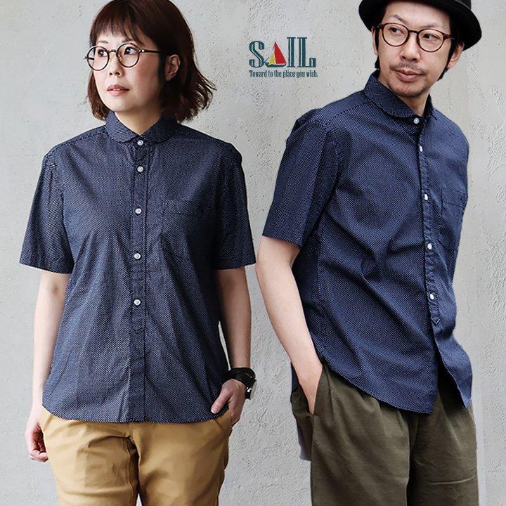 半袖 シャツ メンズ おしゃれ 丸襟 ピンドット ドット 日本製 コットン 綿100 配色 刺繍 刻印ボタン Sail R Mr Lumberjack 通販 Yahoo ショッピング