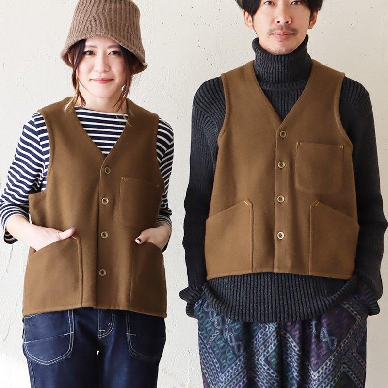 SLOW HANDS（スローハンズ） ベスト 前開き メンズ Vネック ウール100