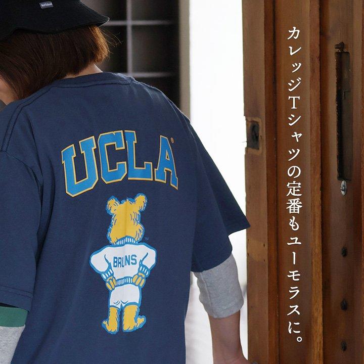 PATY Tシャツ 半袖 メンズ プリント UCLA カレッジ くま クマ