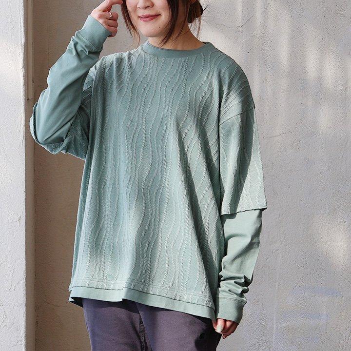 PATY tシャツ 長袖 ロングtシャツ メンズ 半袖 重ね着風 フェイク
