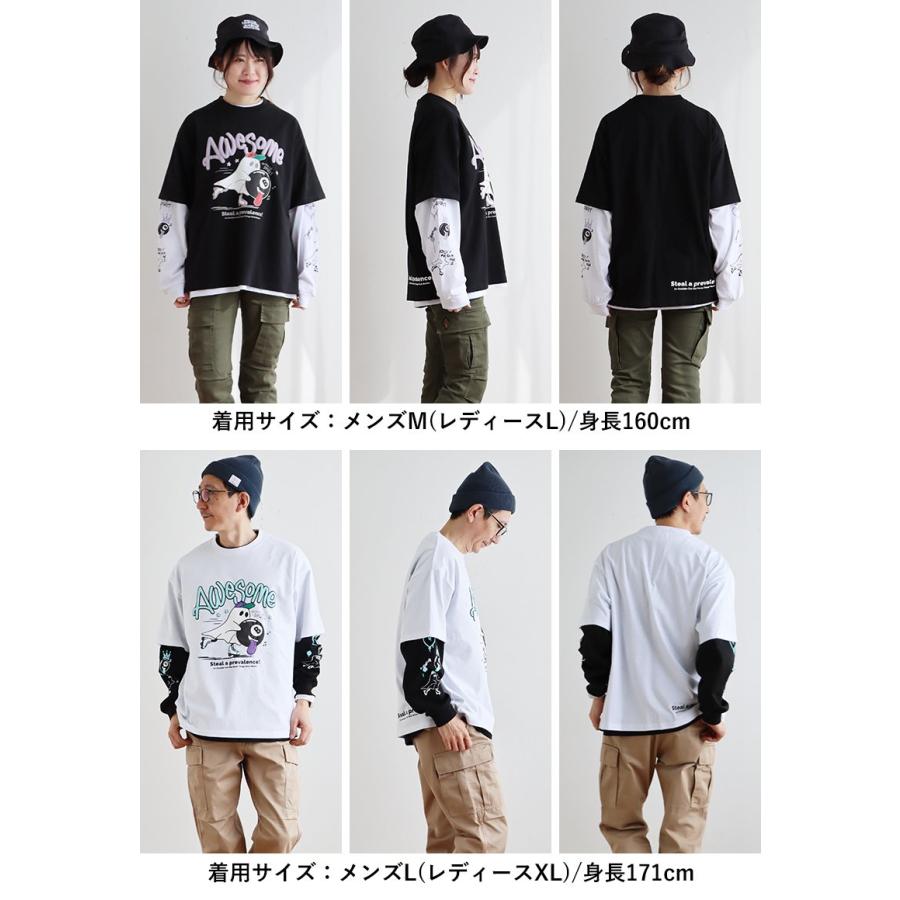 PATY Tシャツ 半袖 ロンT 長袖 2枚セット アンサンブル メンズ クルー