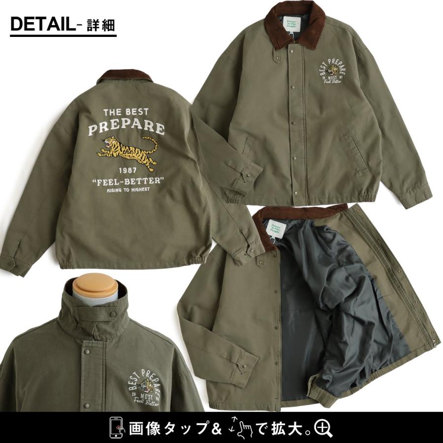 PATY ダックジャケット 長袖 メンズ 襟 異素材切り替え コーデュロイ 