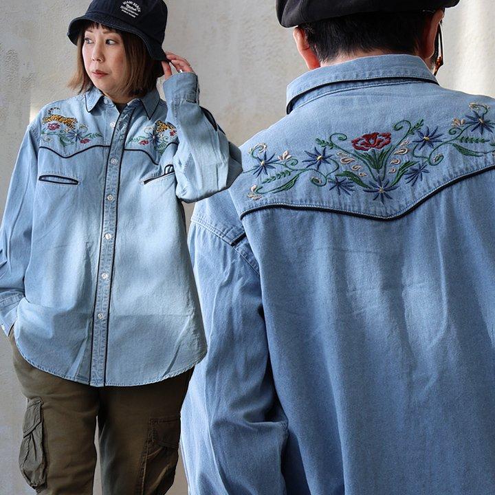 PATY シャツ ウエスタンシャツ デニムシャツ メンズ 綿100 コットン