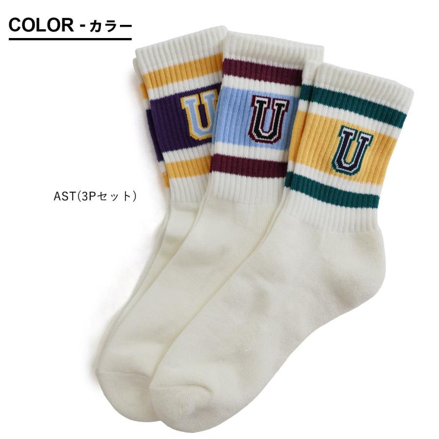 PATY 靴下 ソックス 3足セット 3Pソックス メンズ リブ クルーソックス