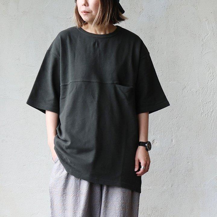 PATY Tシャツ 5分袖 メンズ クルーネック 綿100 コットン 鹿の子 裏毛