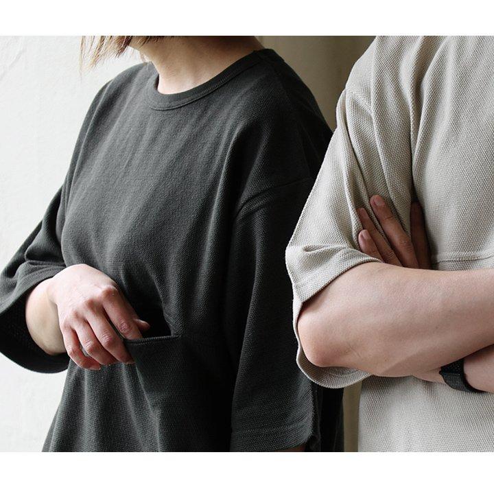 PATY Tシャツ 5分袖 メンズ クルーネック 綿100 コットン 鹿の子 裏毛