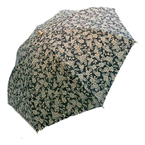 安いそれに目立つ 日本製 レディース 晴雨兼用 かわいい ムラ染クロス 単色和調 50cm 折りたたみ傘 ネイビー 牡丹唐草柄 宅送 Atempletonphoto Com