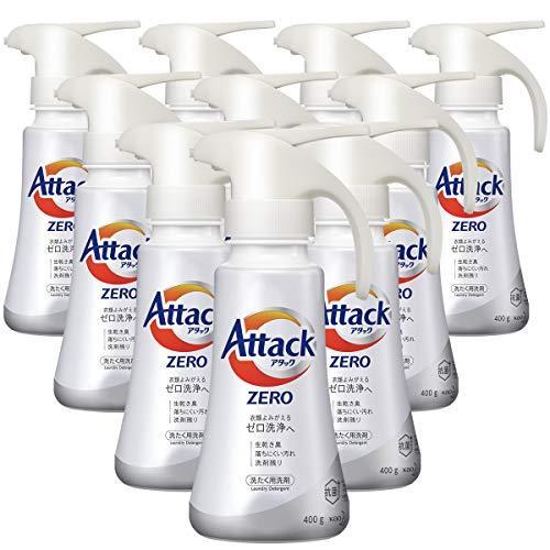 海外正規品 ケース販売アタック Zero ゼロ 洗濯洗剤 液体 ワンハンドプッシュ 本体 400g 10個 衣類よみがえる ゼロ洗浄 へ レビューで送料無料 Artmedia Ba