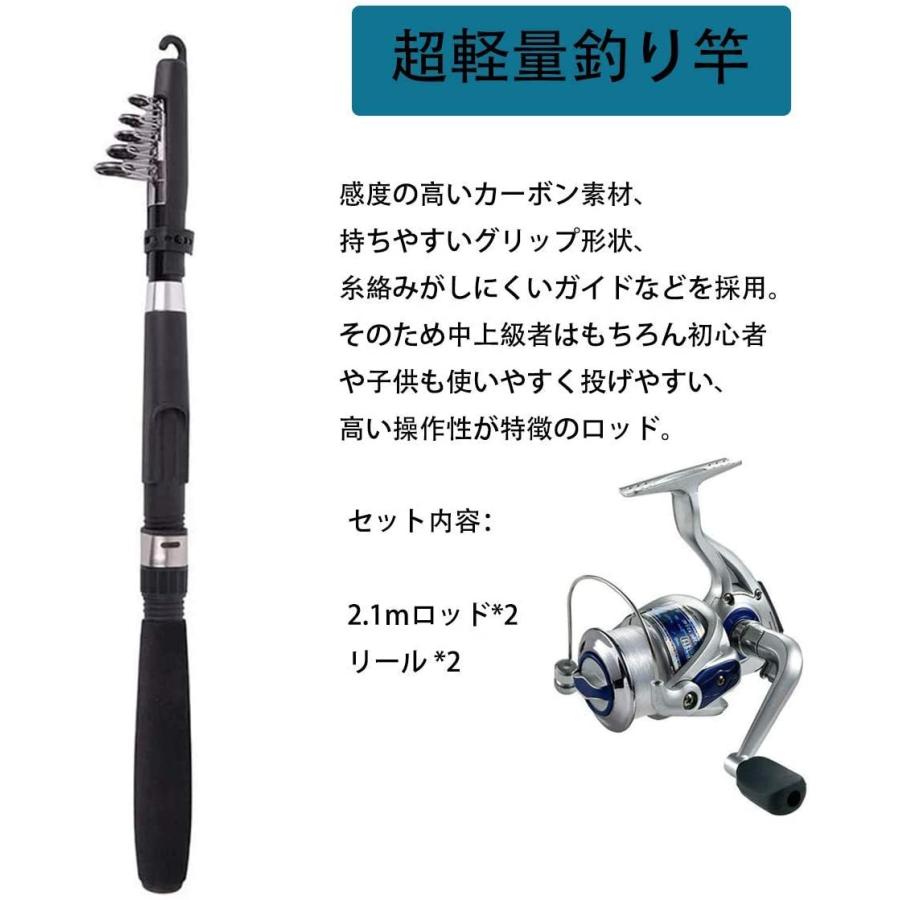 最新人気 釣りセット 初心者 2本の2 1m釣り竿セットフィッシング 海釣りセット コンパクトロッド 入門セット スピニングリール 炭素ロッド 携帯便 代引不可 Www Gran Gusto It